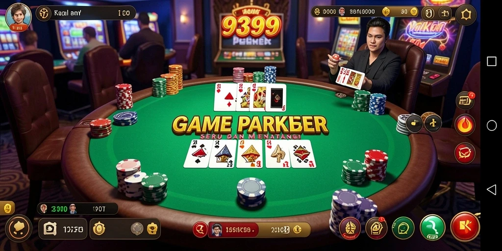 Tampilan gameplay seru di aplikasi poker 9399.