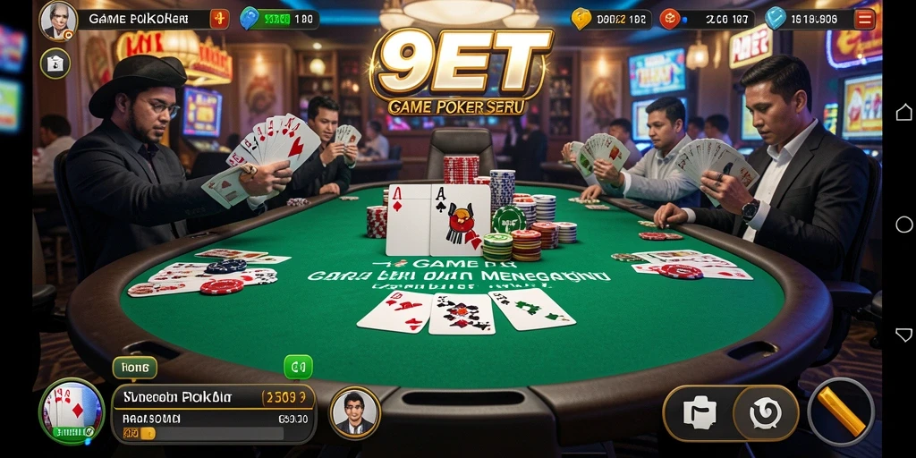 Screenshot gameplay Poker yang menegangkan di 9ET.