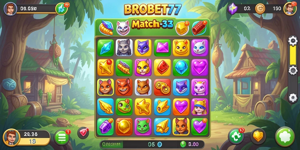 Tampilan gameplay seru dari BROBET77 yang penuh warna dan menantang.