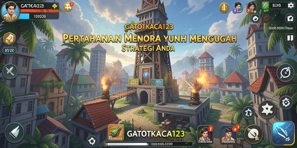 Tampilan gameplay menawan dari GATOTKACA123 saat melawan gelombang musuh.