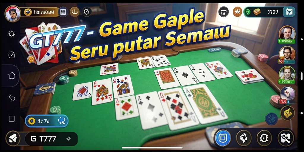 Tampilan gameplay seru dari GT777 saat bermain Gaple.
