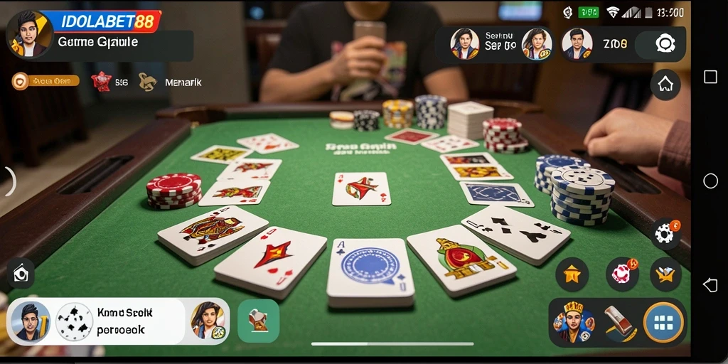 Tampilan gameplay seru permainan Gaple IDOLABET88.