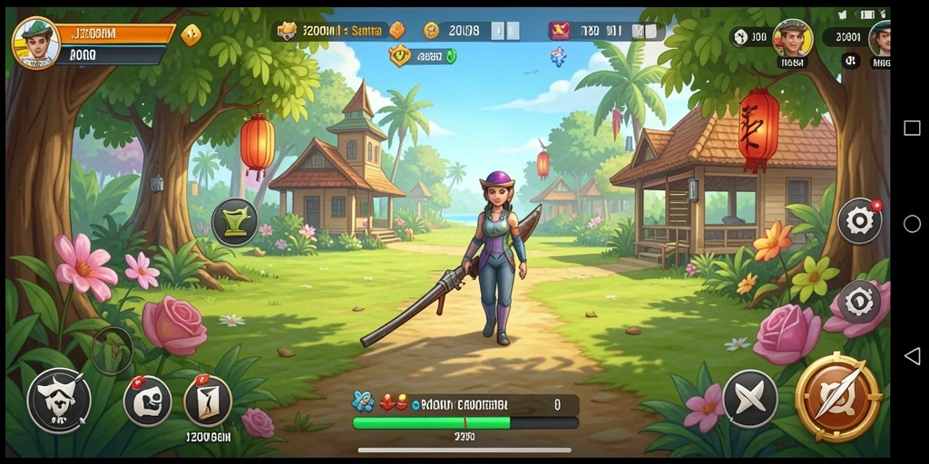 Screenshot J200M menunjukkan gameplay santai yang menarik.