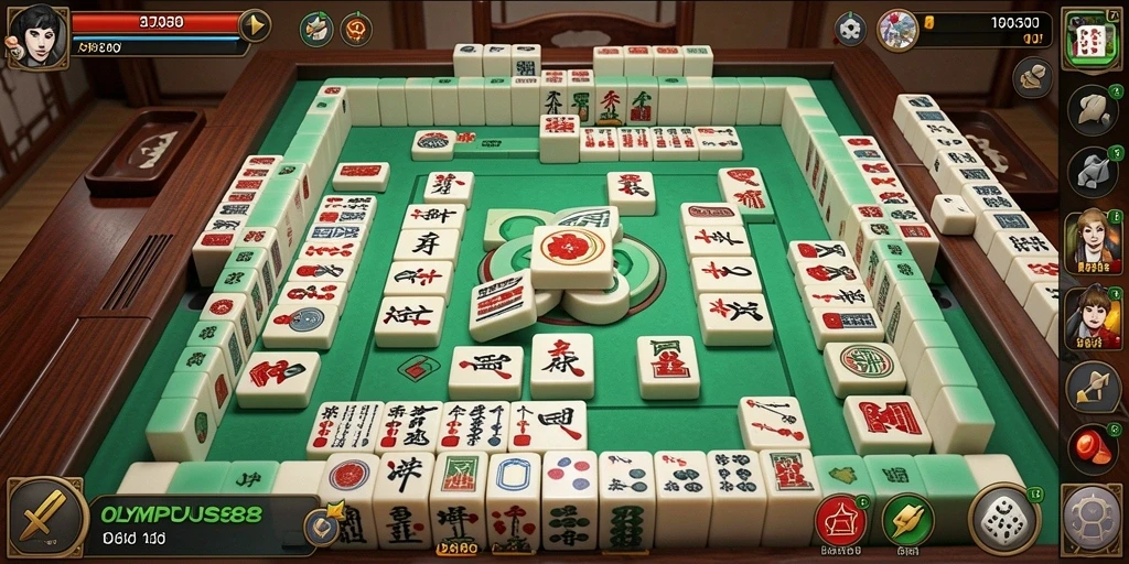 Tampilan gameplay Mahjong yang seru dan menghibur di OLYMPUS88.