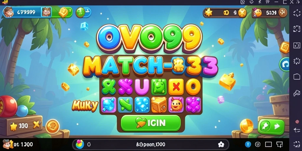 Tampilan gameplay OVO99 yang penuh warna dan seru.