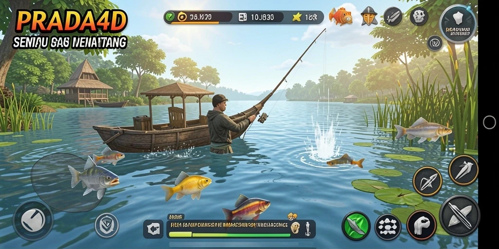 Gameplay seru PRADA4D dengan tampilan memancing yang menawan.