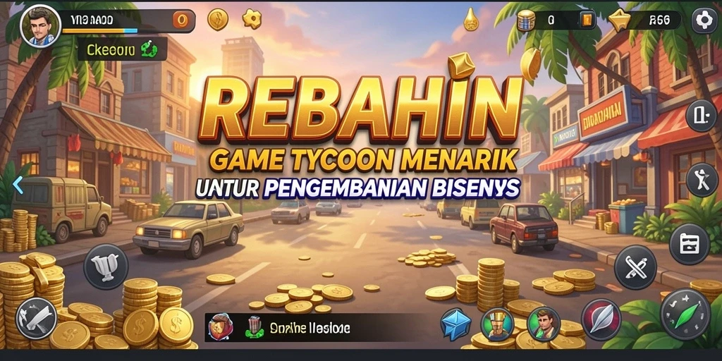 Tampilan gameplay <strong>REBAHIN</strong> yang menantang dalam membangun bisnis.