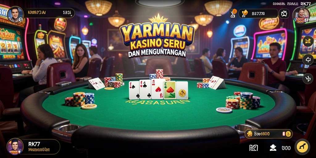 Tampilan menarik dari gameplay Kasino di RK77 dengan fitur interaktif.