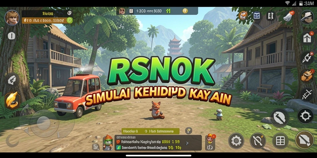 Tampilan gameplay RSNOK yang menawan dengan berbagai aktivitas interaktif.