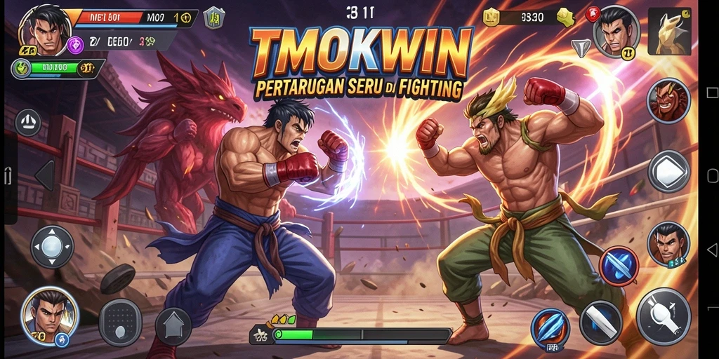 Tampilan gameplay Fighting yang intens di TMOKWIN dengan grafis menawan.