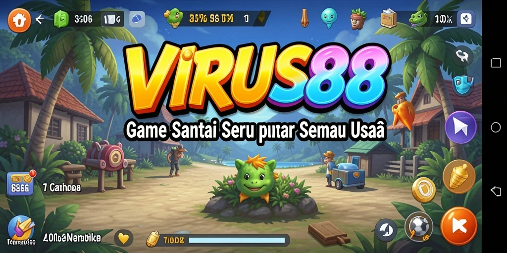 Tangkapan layar menunjukkan gameplay seru dan menantang dari VIRUS88.