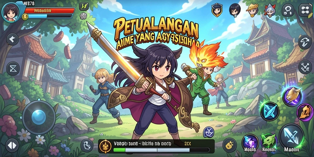 Screenshot gameplay WE878 yang menampilkan aksi bertarung karakter anime.
