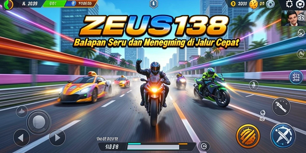 Gameplay seru ZEUS138 dengan balapan menegangkan dan mobil cepat.